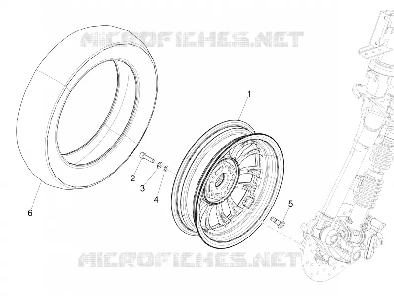 Front wheel VESPA VESPA-SCOOTER 50 SPRINT 2014  Sprint 4T 2V 25 km/h