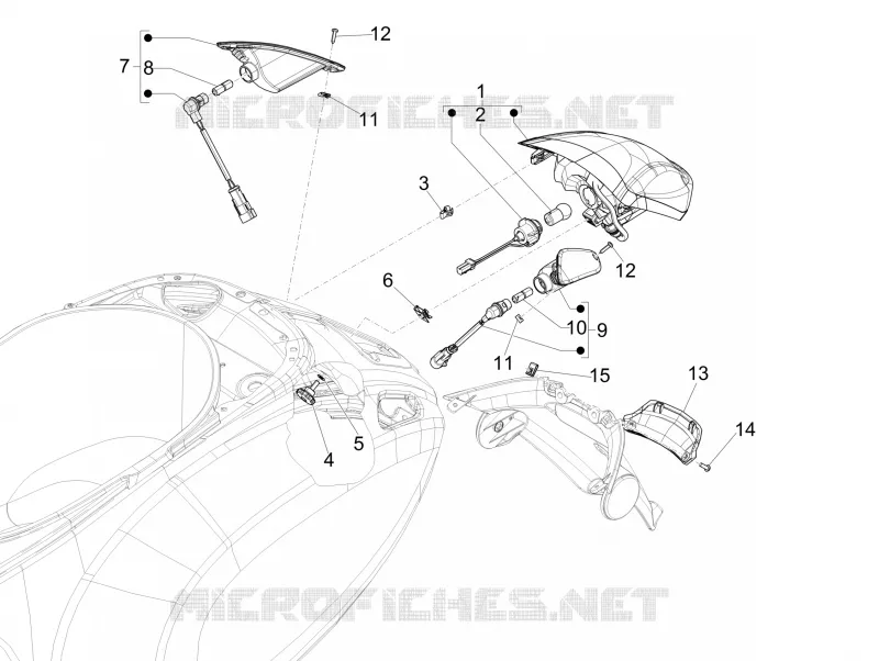 Rear headlamps - Turn signal lamps VESPA VESPA-SCOOTER 50 SPRINT 2015  Sprint 4T 2V 25 km/h
