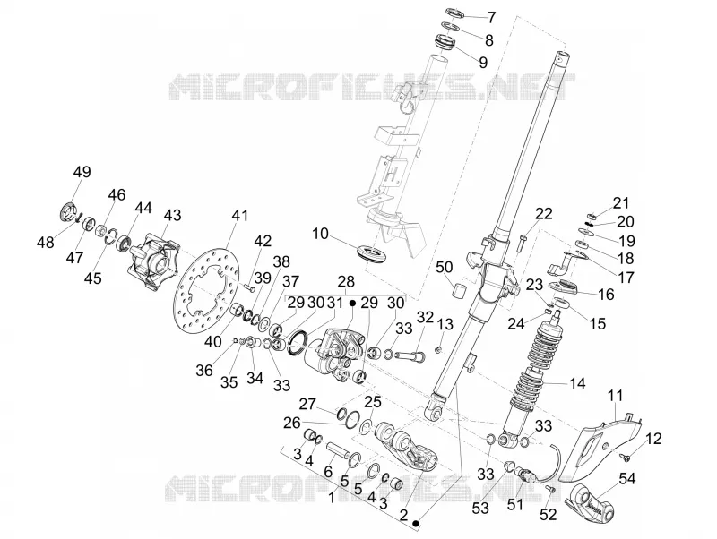Fork/steering tube - Steering bearing unit VESPA VESPA-SCOOTER 50 SPRINT 2014  Sprint 4T 4V