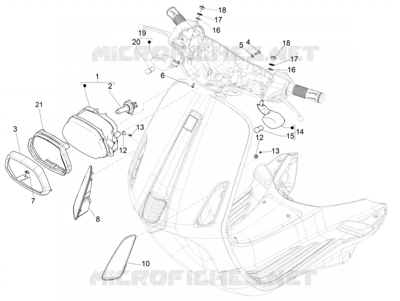 Front headlamps - Turn signal lamps VESPA VESPA-SCOOTER 50 SPRINT 2016  Sprint 4T 4V
