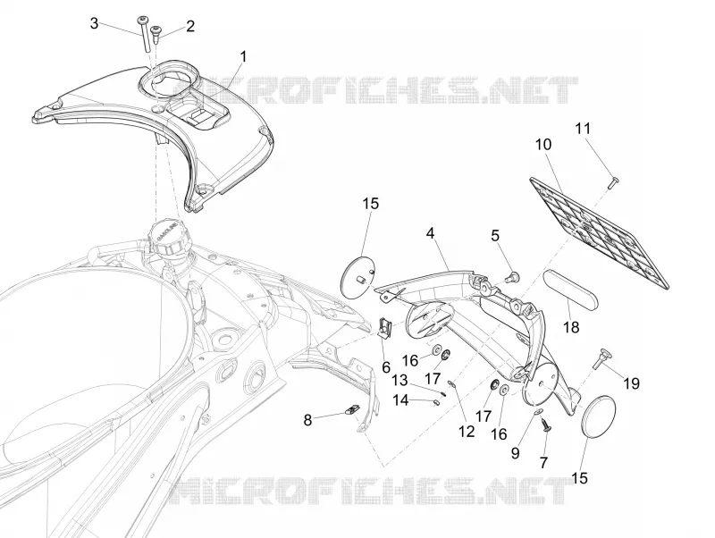 Rear cover - Splash guard VESPA VESPA-SCOOTER 50 SPRINT 2015  Sprint 4T 4V