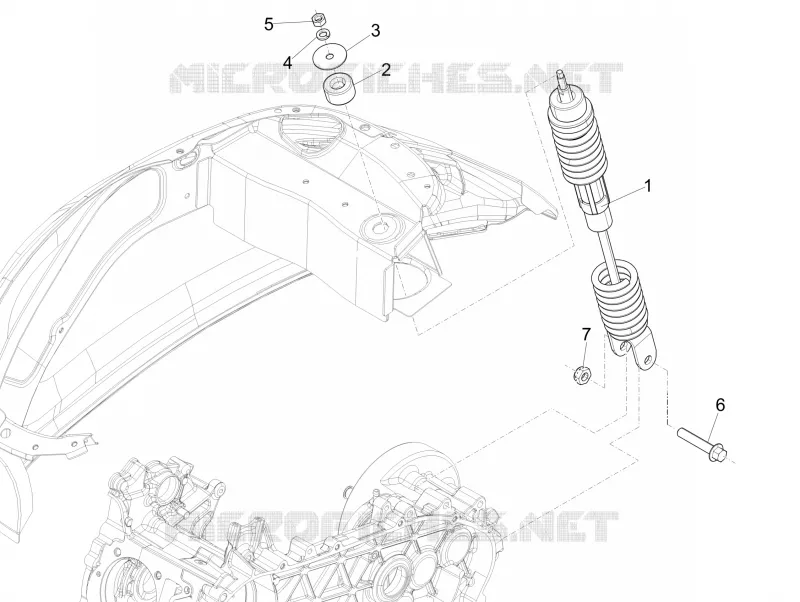 Rear suspension - Shock absorber/s VESPA VESPA-SCOOTER 50 SPRINT 2014  Sprint 4T 4V