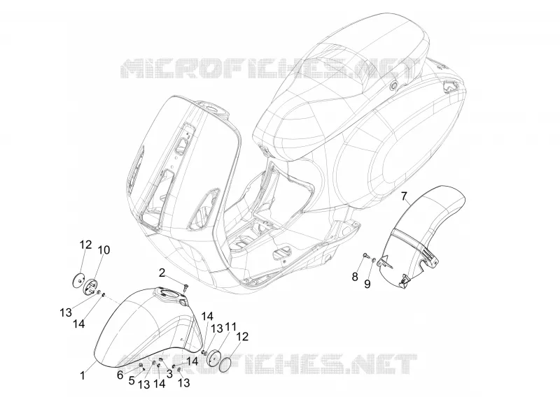 Wheel huosing - Mudguard VESPA VESPA-SCOOTER 50 SPRINT 2014  Sprint 4T 4V