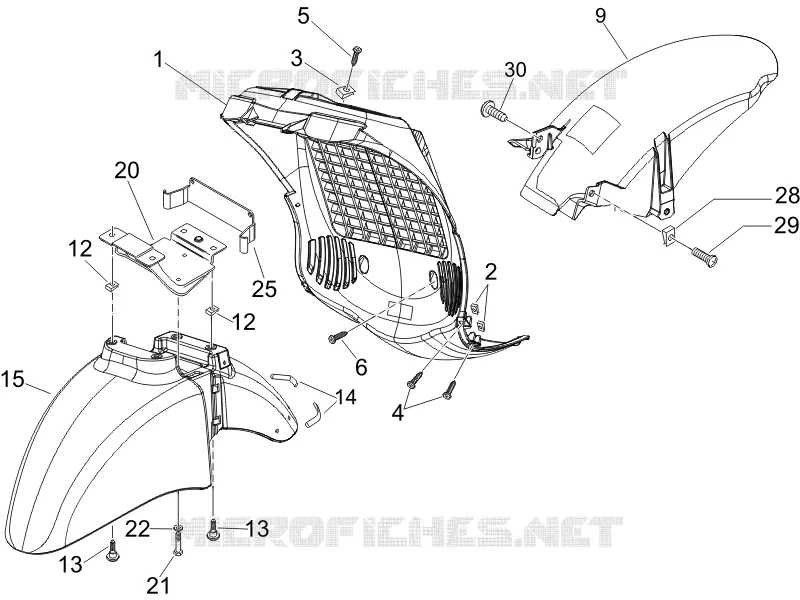Wheel huosing - Mudguard PIAGGIO PIAGGIO-SCOOTER 250 BEVERLY 2009  Beverly Cruiser E3
