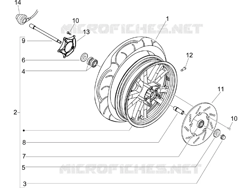 Front wheel PIAGGIO PIAGGIO-SCOOTER 250 BEVERLY 2008  Beverly ie Sport E3