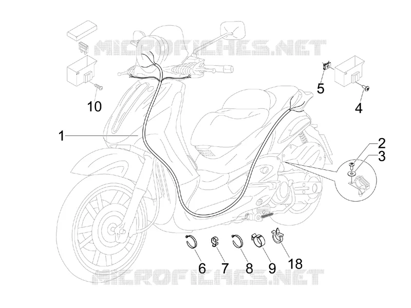 Main cable harness PIAGGIO PIAGGIO-SCOOTER 250 BEVERLY 2008  Beverly Tourer E3