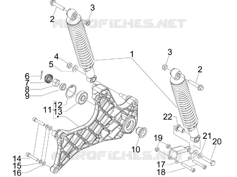 Rear suspension - Shock absorber/s PIAGGIO PIAGGIO-SCOOTER 300 BEVERLY 2009  Beverly ie Tourer E3
