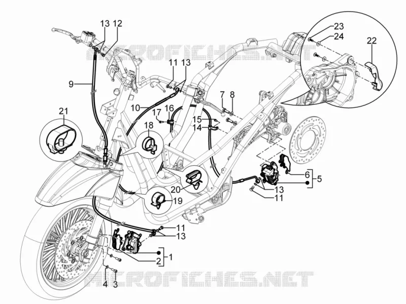 Brakes pipes - Calipers PIAGGIO PIAGGIO-SCOOTER 300 BEVERLY 2010  BEVERLY RST/S 4T 4V IE E3