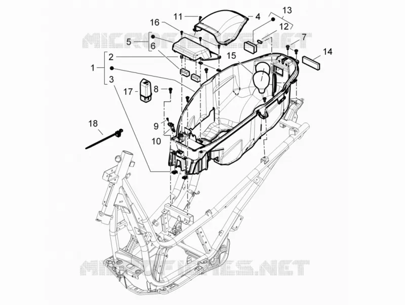 Helmet huosing - Undersaddle PIAGGIO PIAGGIO-SCOOTER 300 BEVERLY 2015  BEVERLY RST/S 4T 4V IE E3