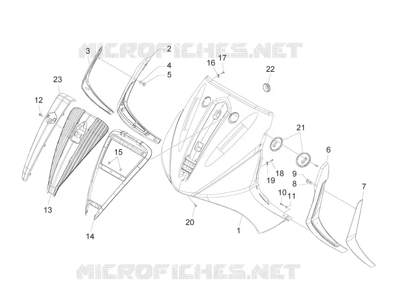 Front shield PIAGGIO PIAGGIO-SCOOTER 300 BV 2010  BV ie Tourer