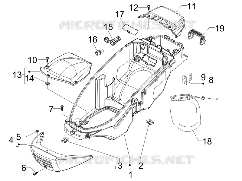 Helmet huosing - Undersaddle PIAGGIO PIAGGIO-SCOOTER 300 BV 2011  BV ie Tourer
