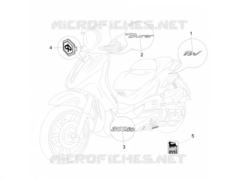 Plates - Emblems PIAGGIO PIAGGIO-SCOOTER 300 BV 2011  BV ie Tourer
