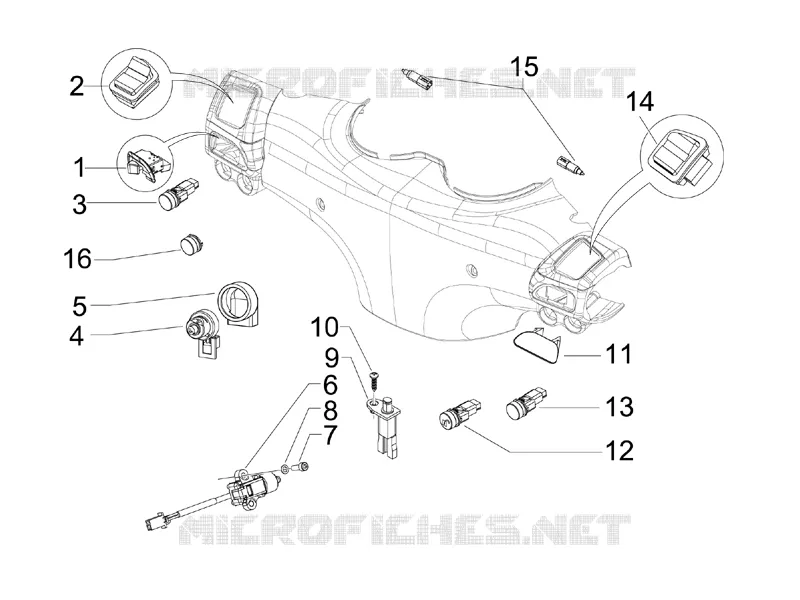 Selectors - Switches - Buttons PIAGGIO PIAGGIO-SCOOTER 300 BV 2011  BV ie Tourer