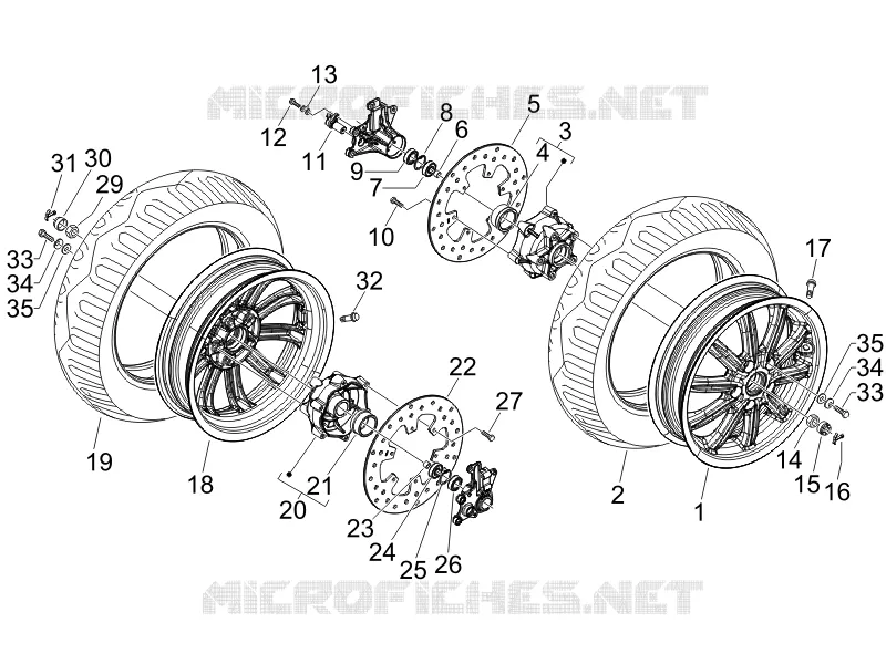 Front wheel PIAGGIO PIAGGIO-SCOOTER 500 MP3 2008  MP3 500