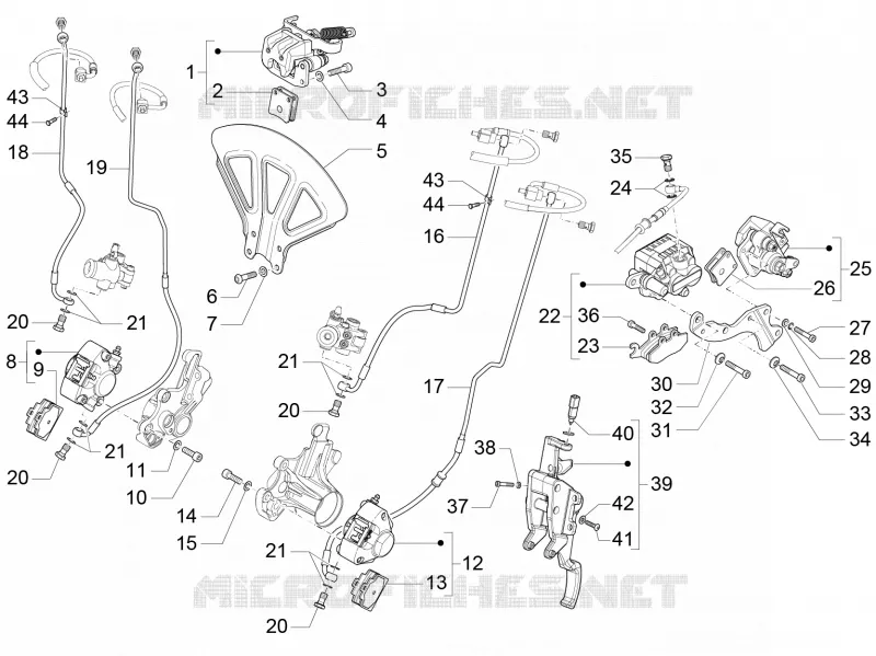 Brakes pipes - Calipers (ABS) PIAGGIO PIAGGIO-SCOOTER 500 MP3 2016  MP3 500 Business