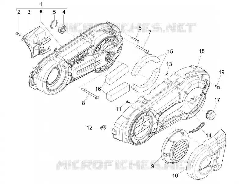 Crankcase cover - Crankcase cooling PIAGGIO PIAGGIO-SCOOTER 500 MP3 2016  MP3 500 Business