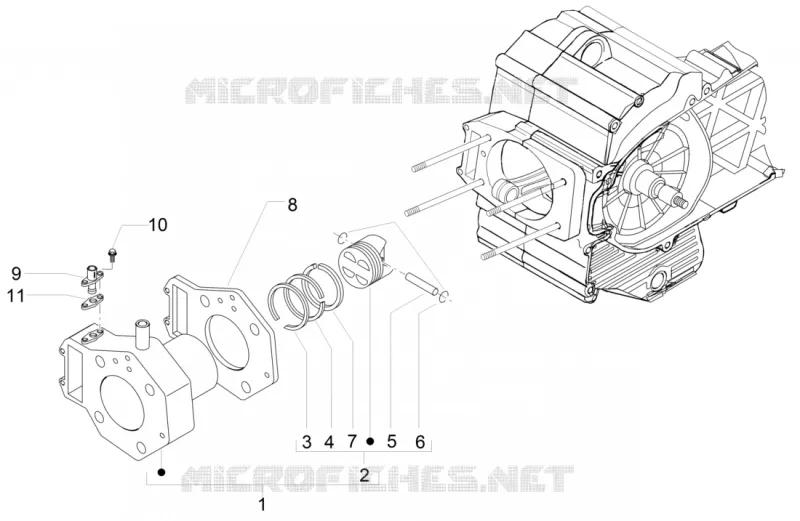 Cylinder-piston-wrist pin unit PIAGGIO PIAGGIO-SCOOTER 500 MP3 2015  MP3 500 Business