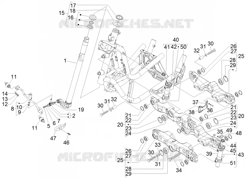 Fork/steering tube - Steering bearing unit PIAGGIO PIAGGIO-SCOOTER 500 MP3 2012  MP3 500 Sport