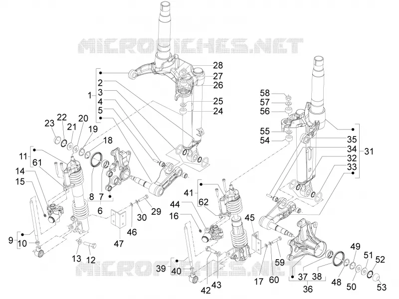 Fork's components (Mingxing) PIAGGIO PIAGGIO-SCOOTER 500 MP3 2012  MP3 500 Sport