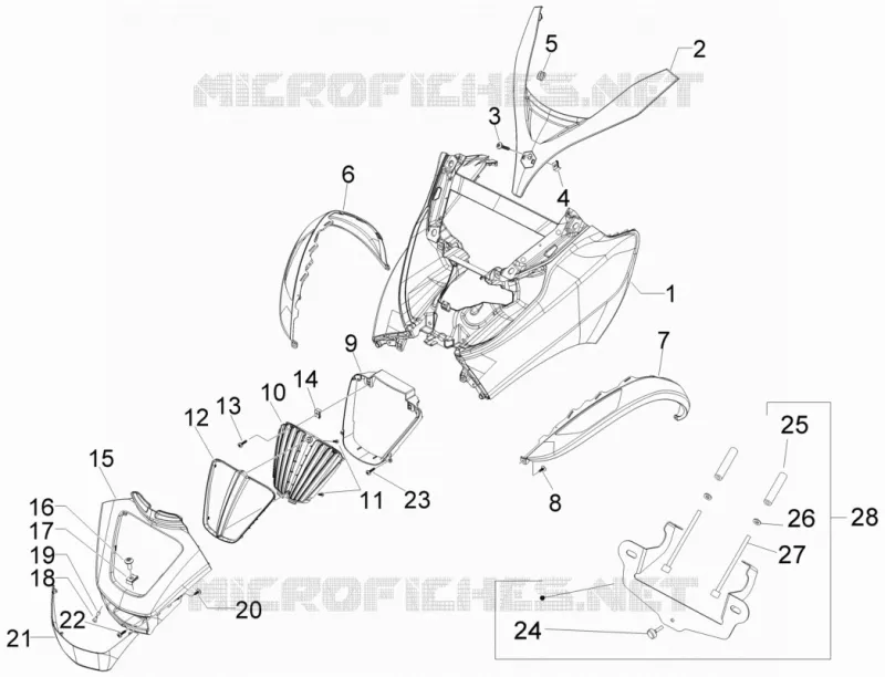 Front shield PIAGGIO PIAGGIO-SCOOTER 500 MP3 2012  MP3 500 Sport