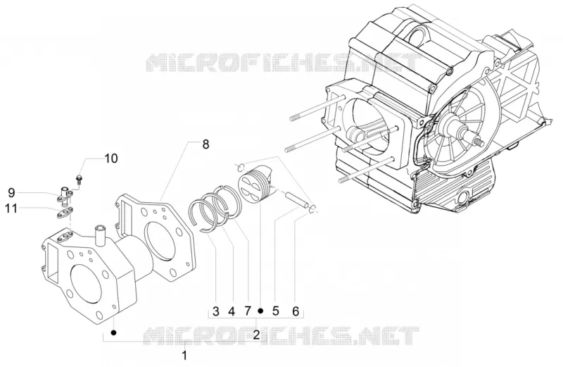 Cylinder-piston-wrist pin unit PIAGGIO PIAGGIO-SCOOTER 500 MP3 2016  MP3 500 Sport E4