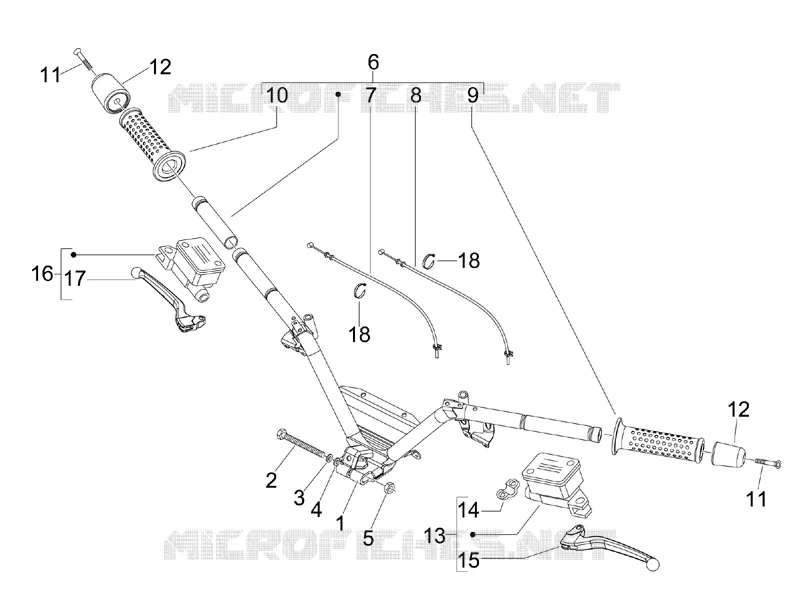 Handlebars - Master cil. PIAGGIO PIAGGIO-SCOOTER 500 MP3 2011  MP3 500 Sport