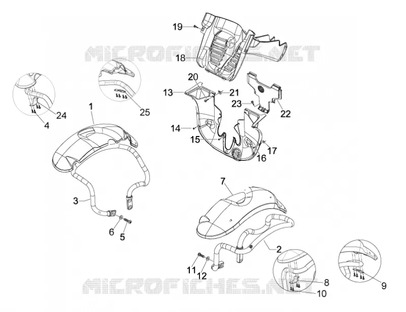 Wheel huosing - Mudguard PIAGGIO PIAGGIO-SCOOTER 500 MP3 2011  MP3 500 Business