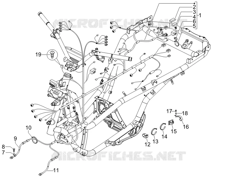 Main cable harness PIAGGIO PIAGGIO-SCOOTER 500 MP3 2010  MP3 500 Sport