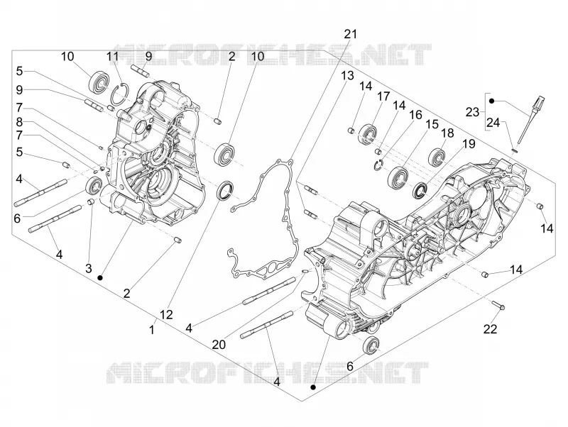 Crankcase PIAGGIO PIAGGIO-SCOOTER 500 MP3 2017  MP3 500 Sport ABS E3-E4