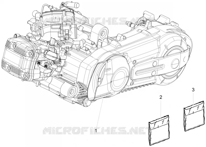 Engine, assembly PIAGGIO PIAGGIO-SCOOTER 500 MP3 2015  MP3 500 Sport ABS E3-E4