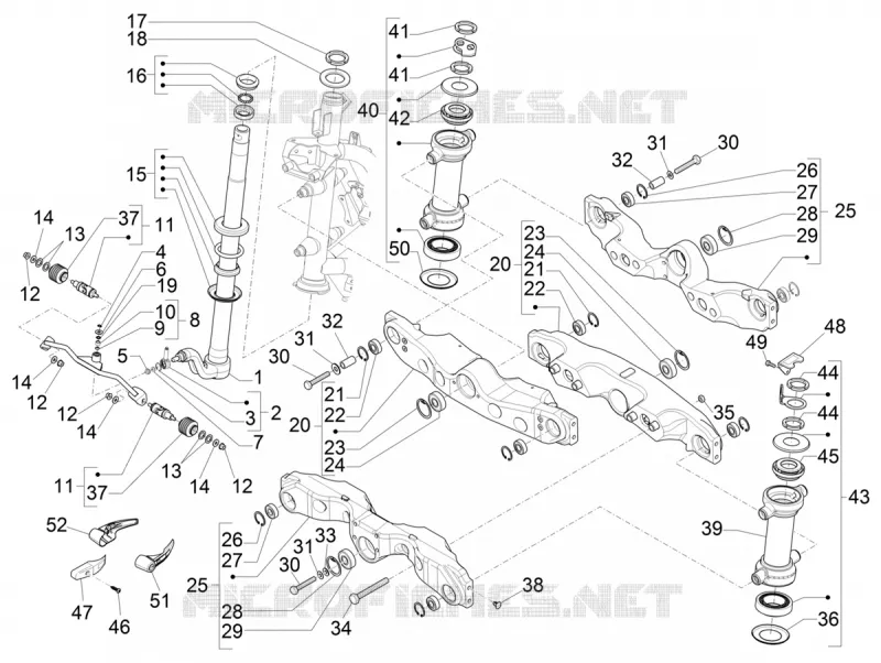 Fork/steering tube - Steering bearing unit PIAGGIO PIAGGIO-SCOOTER 500 MP3 2018  MP3 500 Business ABS E3-E4