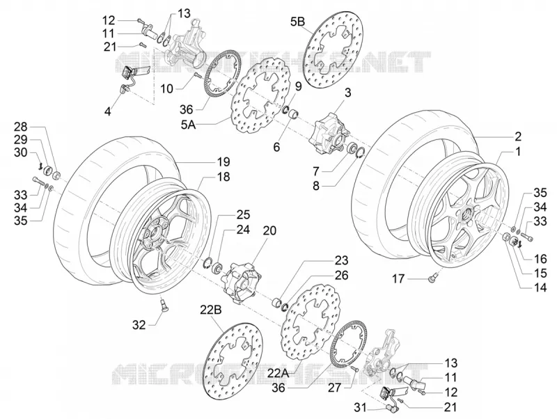 Front wheel PIAGGIO PIAGGIO-SCOOTER 500 MP3 2018  MP3 500 Business ABS E3-E4