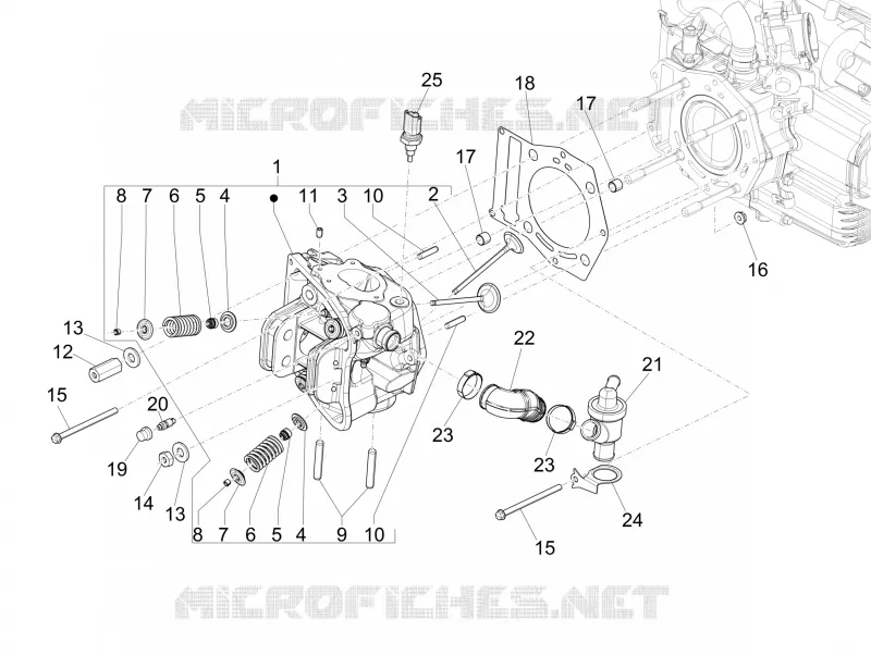 Head unit - Valve PIAGGIO PIAGGIO-SCOOTER 500 MP3 2016  MP3 500 Sport ABS E3-E4