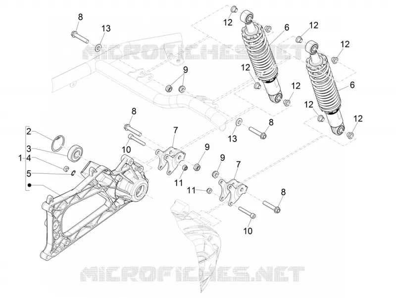 Rear suspension - Shock absorber/s PIAGGIO PIAGGIO-SCOOTER 500 MP3 2018  MP3 500 Business ABS E3-E4