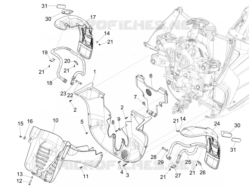 Wheel huosing - Mudguard PIAGGIO PIAGGIO-SCOOTER 500 MP3 2016  MP3 500 Business ABS E3-E4