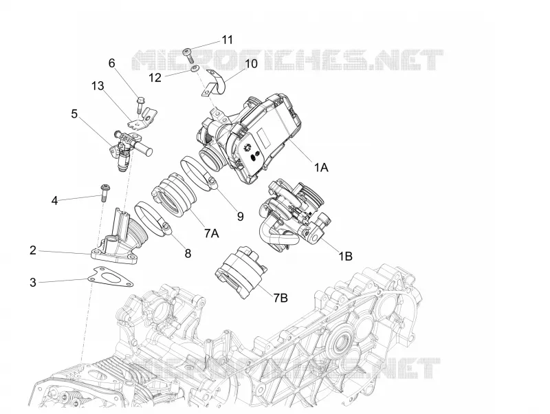 Throttle body - Injector - Union pipe PIAGGIO PIAGGIO-SCOOTER 150 LIBERTY 2014  Liberty 4T 3V ie LEM