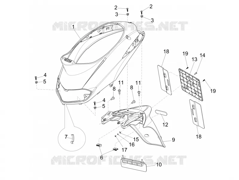 Rear cover - Splash guard PIAGGIO PIAGGIO-SCOOTER 150 LIBERTY 2013  Liberty 4T 3V ie LEM