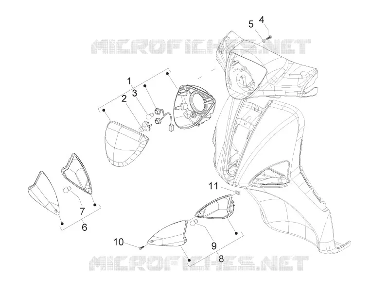 Front headlamps - Turn signal lamps PIAGGIO PIAGGIO-SCOOTER 150 LIBERTY 2009  Liberty 4T E3 MOC