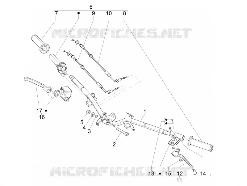Handlebars - Master cil. PIAGGIO PIAGGIO-SCOOTER 150 LIBERTY 2009  Liberty 4T E3 MOC