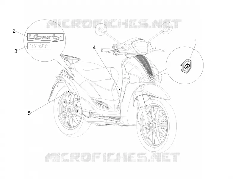 Plates - Emblems PIAGGIO PIAGGIO-SCOOTER 150 LIBERTY 2010  Liberty 4T E3 MOC