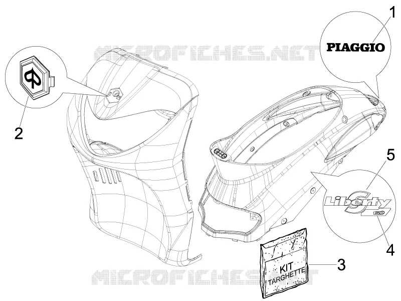 Plates - Emblems PIAGGIO PIAGGIO-SCOOTER 150 LIBERTY 2008  Liberty 4T Sport E3