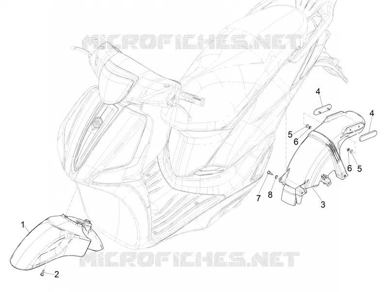 Wheel huosing - Mudguard PIAGGIO PIAGGIO-SCOOTER 50 LIBERTY 2018  Liberty iGet 4T 3V 25km/h E4 no abs