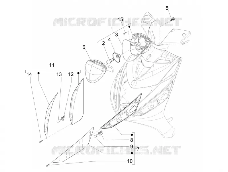 Front headlamps - Turn signal lamps PIAGGIO PIAGGIO-SCOOTER 50 ZIP 2018  Zip 50 4T 25Km/h E4