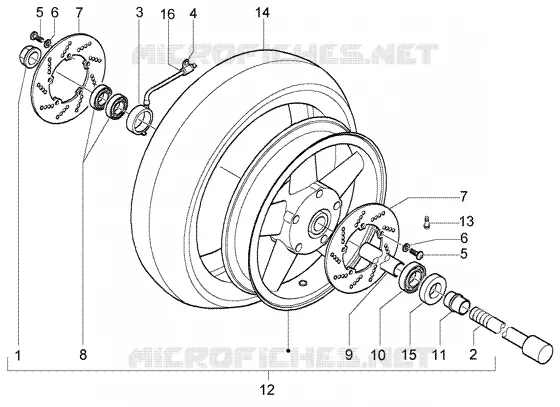 Front Wheel GILERA GILERA-SCOOTER 500 NEXUS 2004  Nexus 500