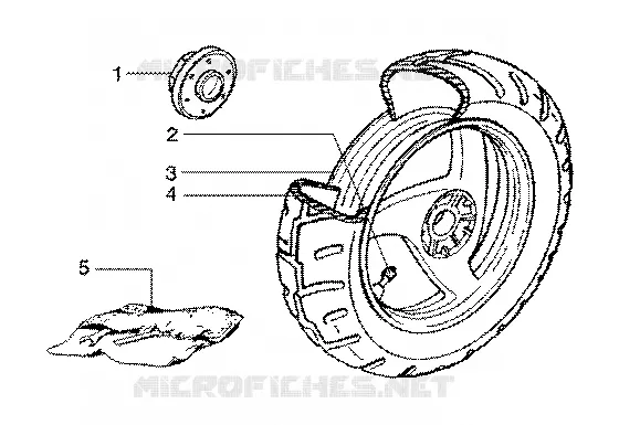 Rear wheel(model with rear hub brake) GILERA GILERA-SCOOTER 125 RUNNER 2002  Runner 125 FX 2T