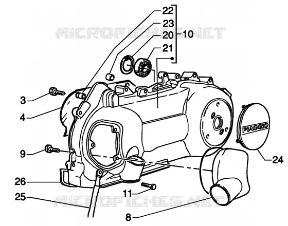 Crankcase cooling GILERA GILERA-SCOOTER 125 RUNNER 2002  Runner 125 VX 4T