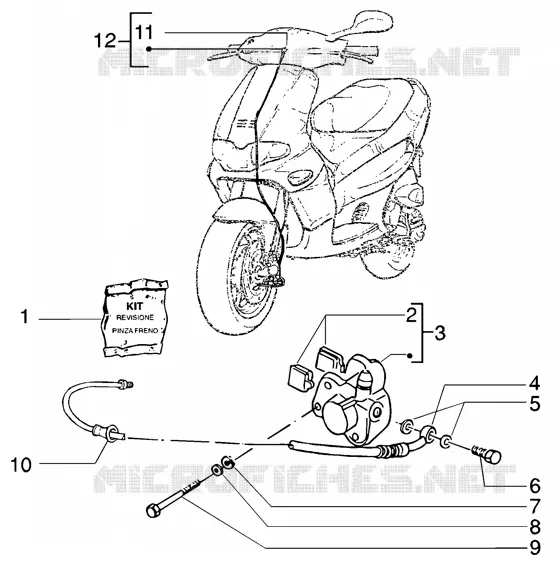 Front brake caliper-transmissions GILERA GILERA-SCOOTER 125 RUNNER 2002  Runner 125 VX 4T