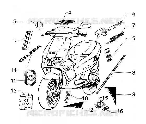 K.trimmings (vehicle sport production) GILERA GILERA-SCOOTER 180 RUNNER 2001  Runner 180 FXR 2T