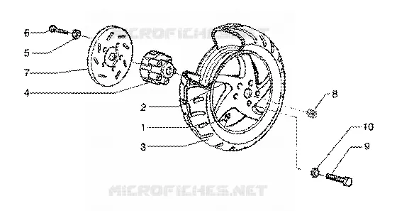 Rear wheel(vehicle withrear hub brake) GILERA GILERA-SCOOTER 180 RUNNER 2001  Runner 180 FXR 2T