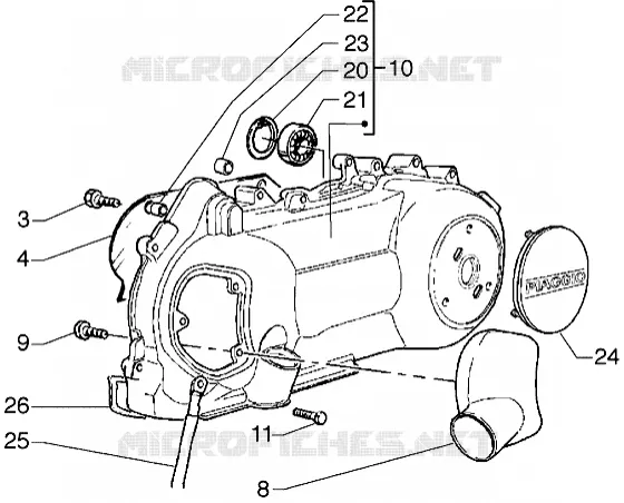 Crankcase cooling GILERA GILERA-SCOOTER 180 RUNNER 2003  Runner 180 VXR
